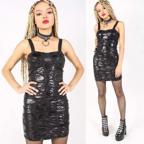 NWT Iron Fist Black Skullz Club Mini Dress-S, L - Picture 1 of 4